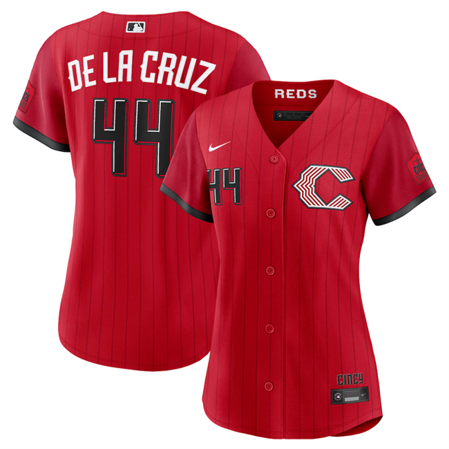 Women's Red Cincinnati Reds #44 Elly De La Cruz 2026 City Connect Stadium Stitched Baseball Jersey(Run Small)